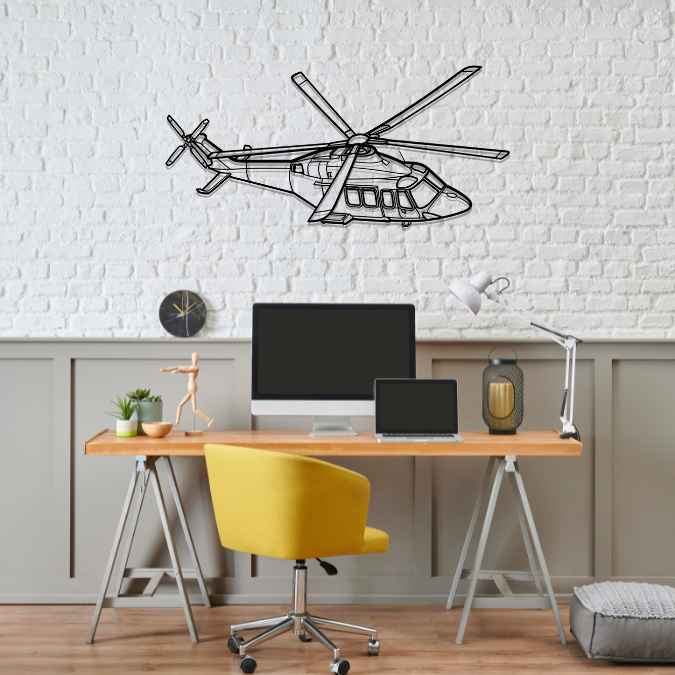 Décoration murale en métal - AW139S 2017