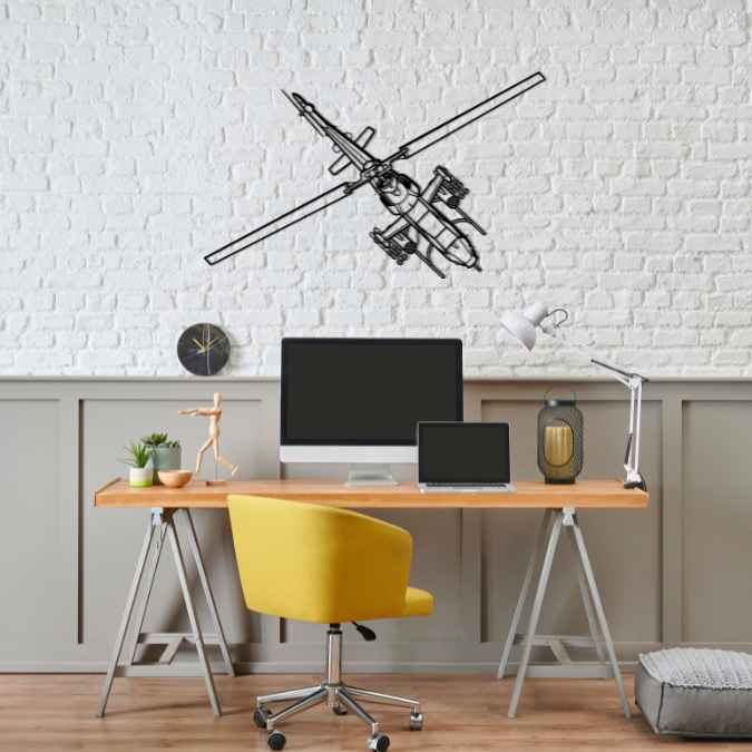 Décoration murale en métal - AH-1F Cobra