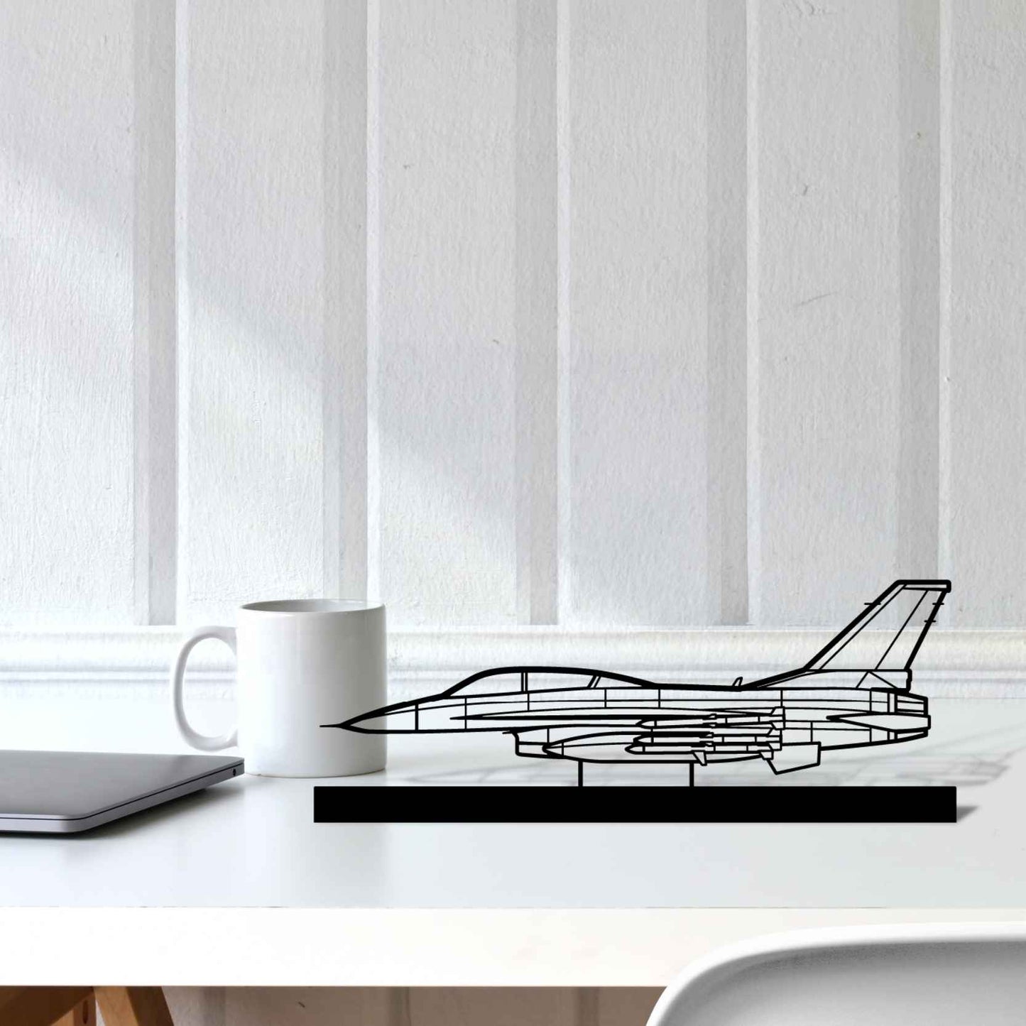 Décoration murale en métal - F-16D Silhouette