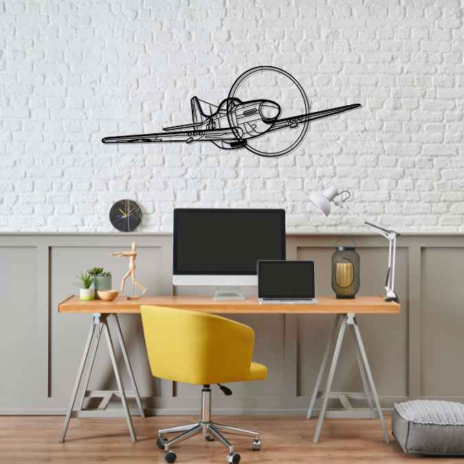 Décoration murale en métal - P-51 Mustang