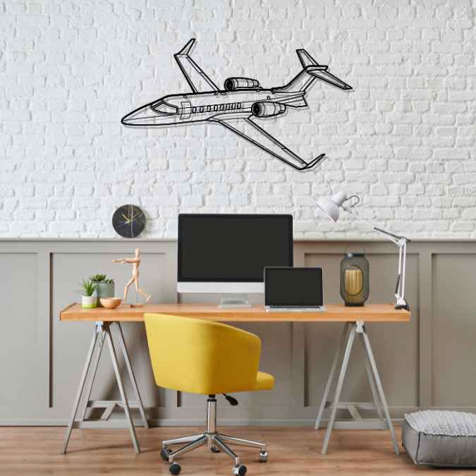 Décoration murale en métal - Learjet 45