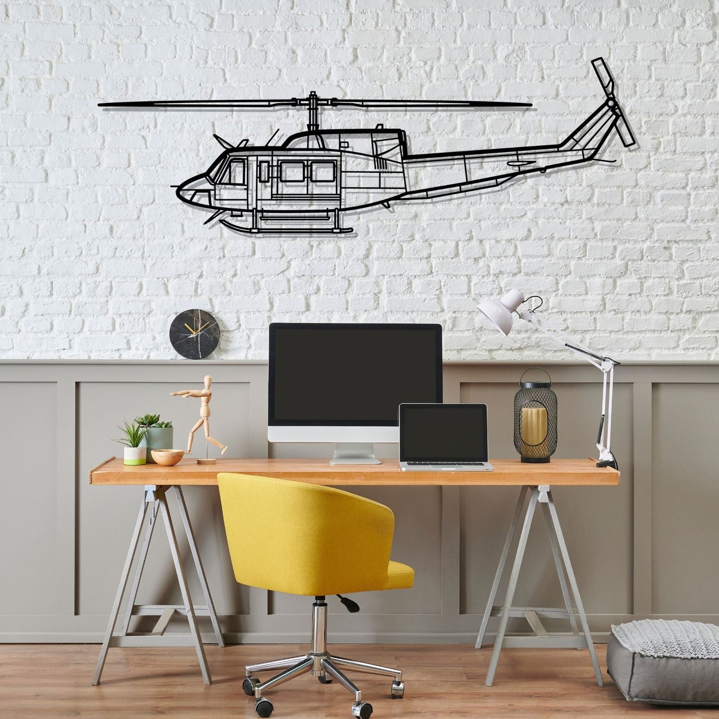 Décoration murale en métal - Bell 212