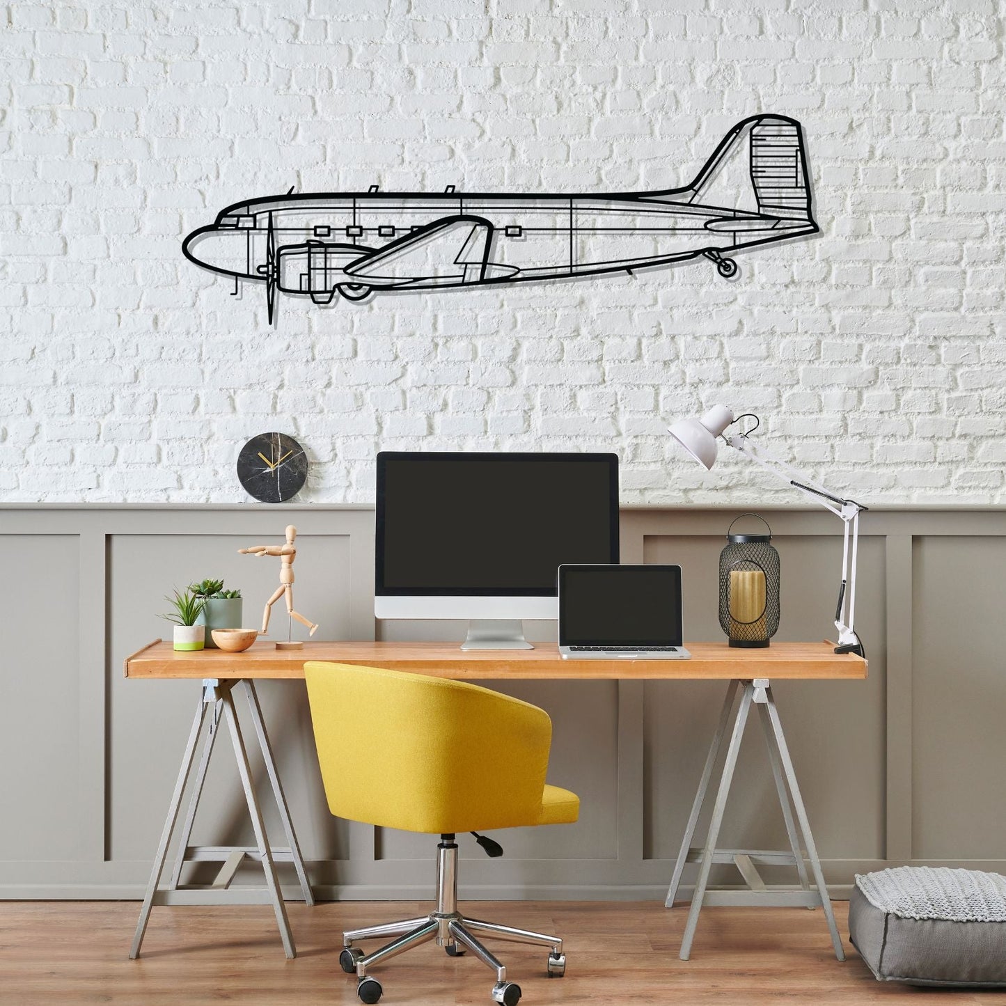 Décoration murale en métal - DC-3C Silhouette