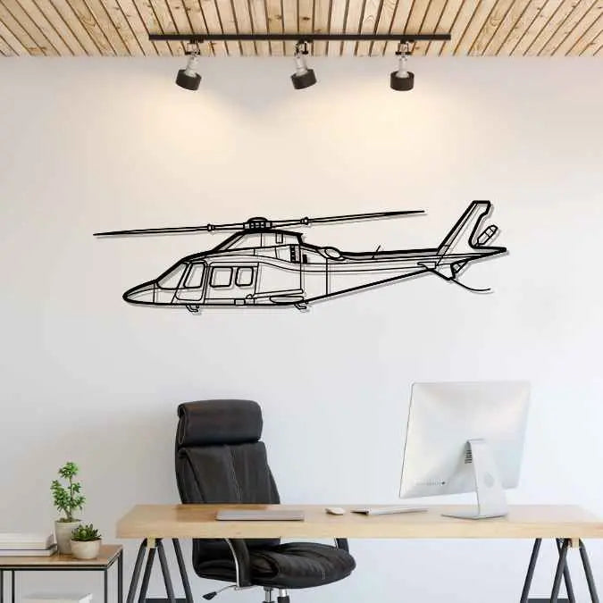Décoration murale en métal - A109S Silhouette aircraftvibes