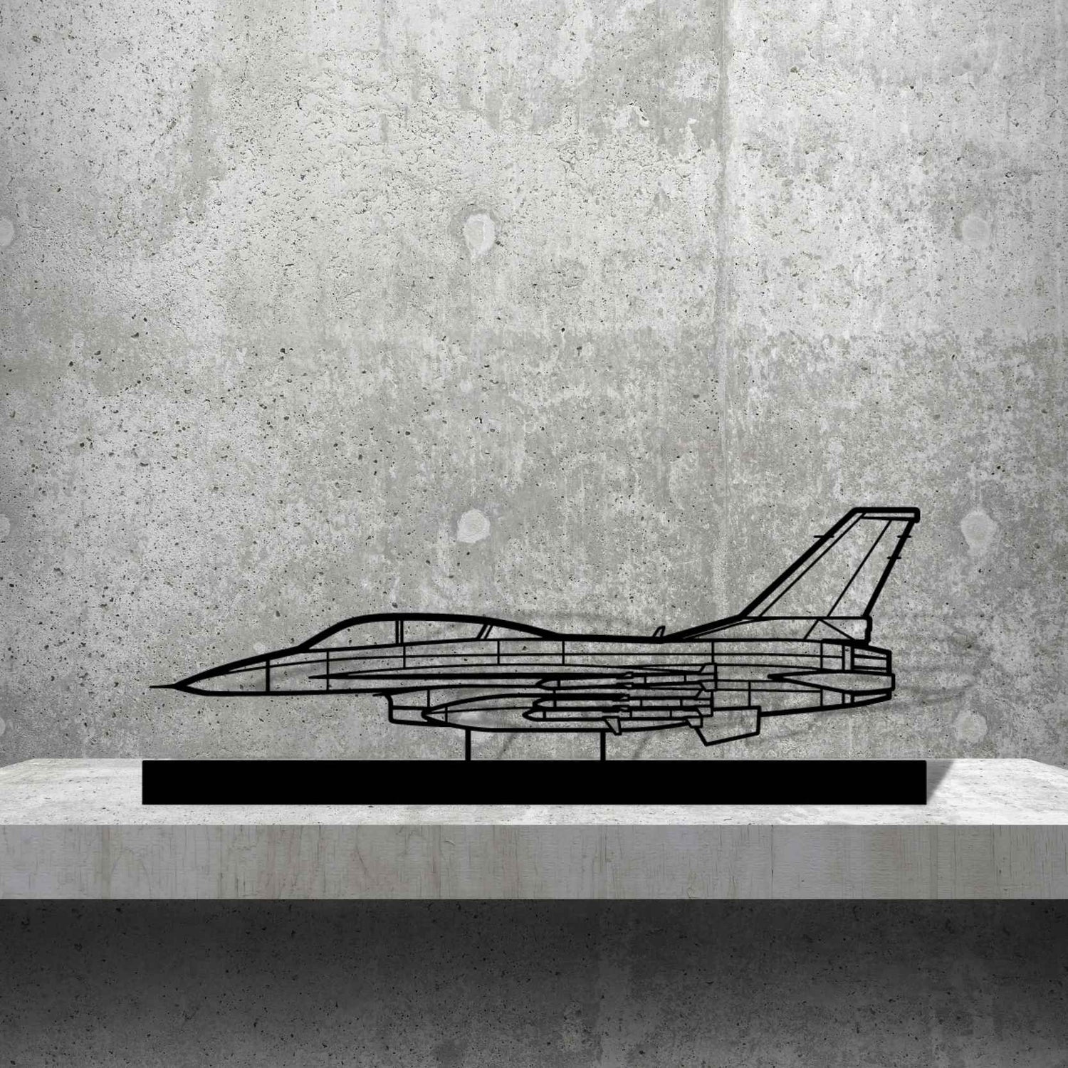 Décoration murale en métal - F-16D Silhouette aircraftvibes