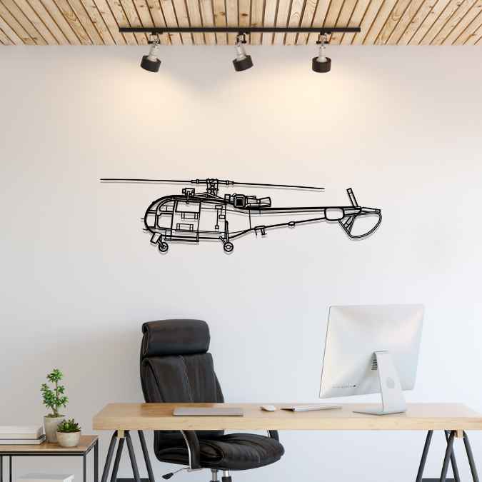 Décoration murale en métal - SA316B Alouette aircraftvibes