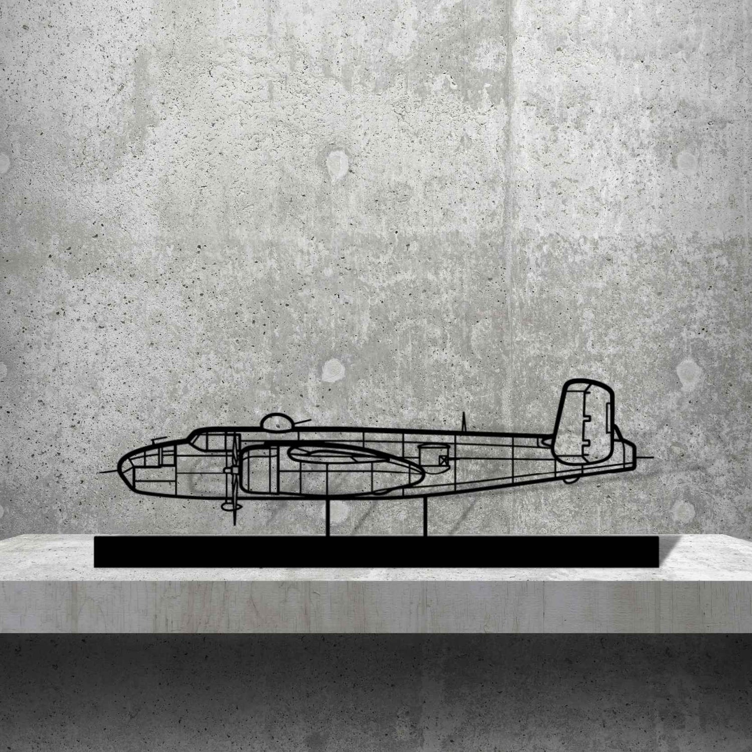 Décoration murale en métal - B25J Silhouette aircraftvibes