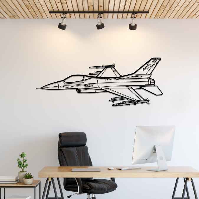 Décoration murale en métal - F-16C Fighting aircraftvibes