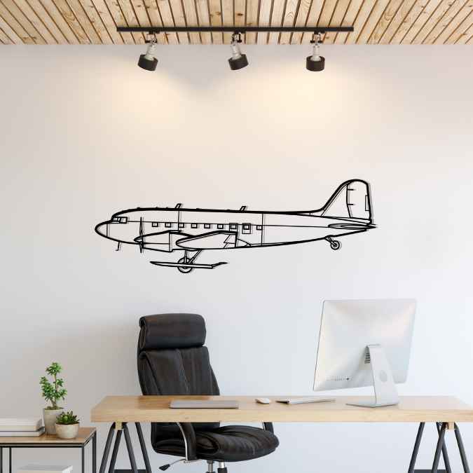 Décoration murale en métal - DC-3TP Turbo-Dakota
