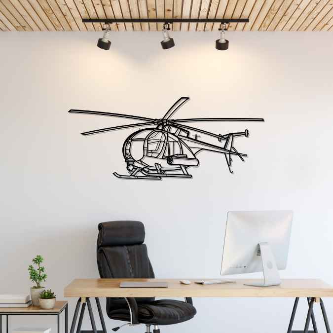 Décoration murale en métal - MH-6 Little aircraftvibes