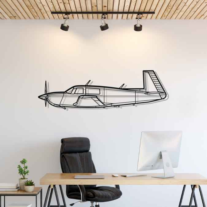 Décoration murale en métal - M20J Silhouette aircraftvibes