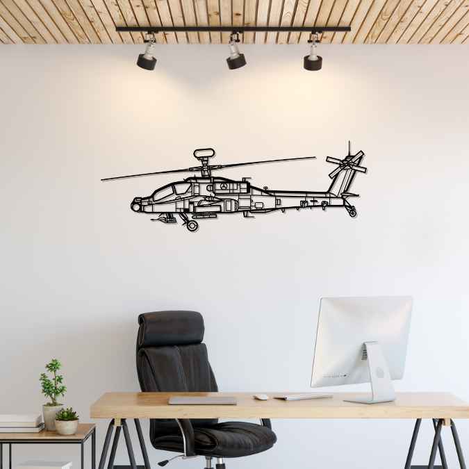 Décoration murale en métal - AH-64E Apache