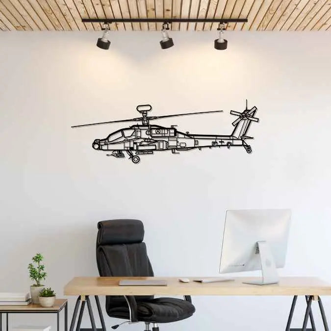 Décoration murale en métal - AH-64E Apache aircraftvibes