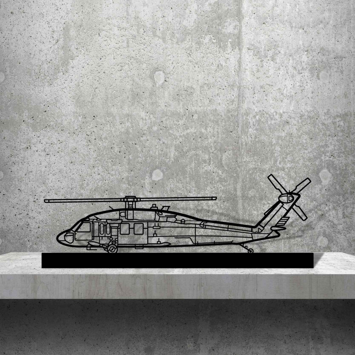 Décoration murale en métal - UH-60 Black aircraftvibes
