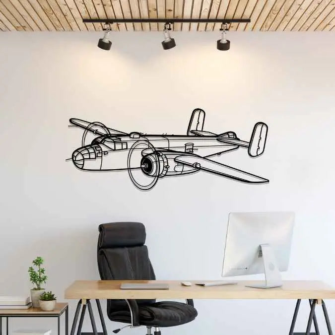 Décoration murale en métal - B-25J Angle aircraftvibes