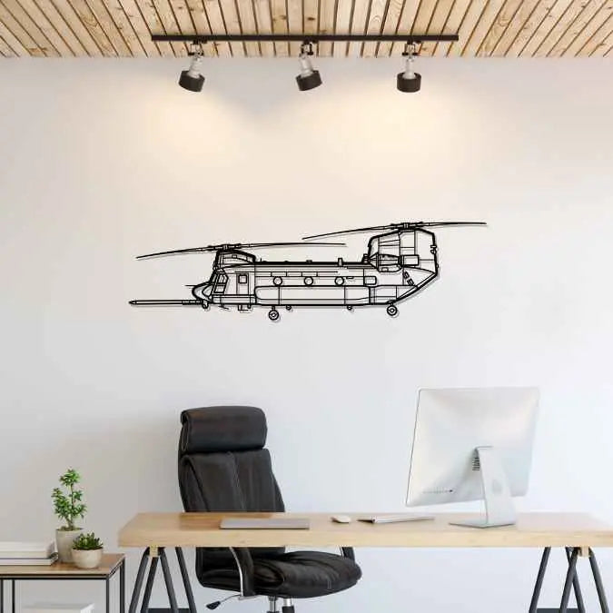 Décoration murale en métal - Chinook MH-47 aircraftvibes