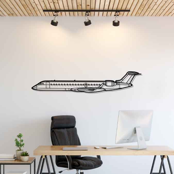 Décoration murale en métal - CRJ550 Silhouette aircraftvibes