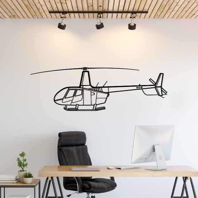 Décoration murale en métal - R66 Silhouette aircraftvibes