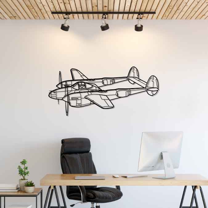 Décoration murale en métal - P-38 Lightning aircraftvibes
