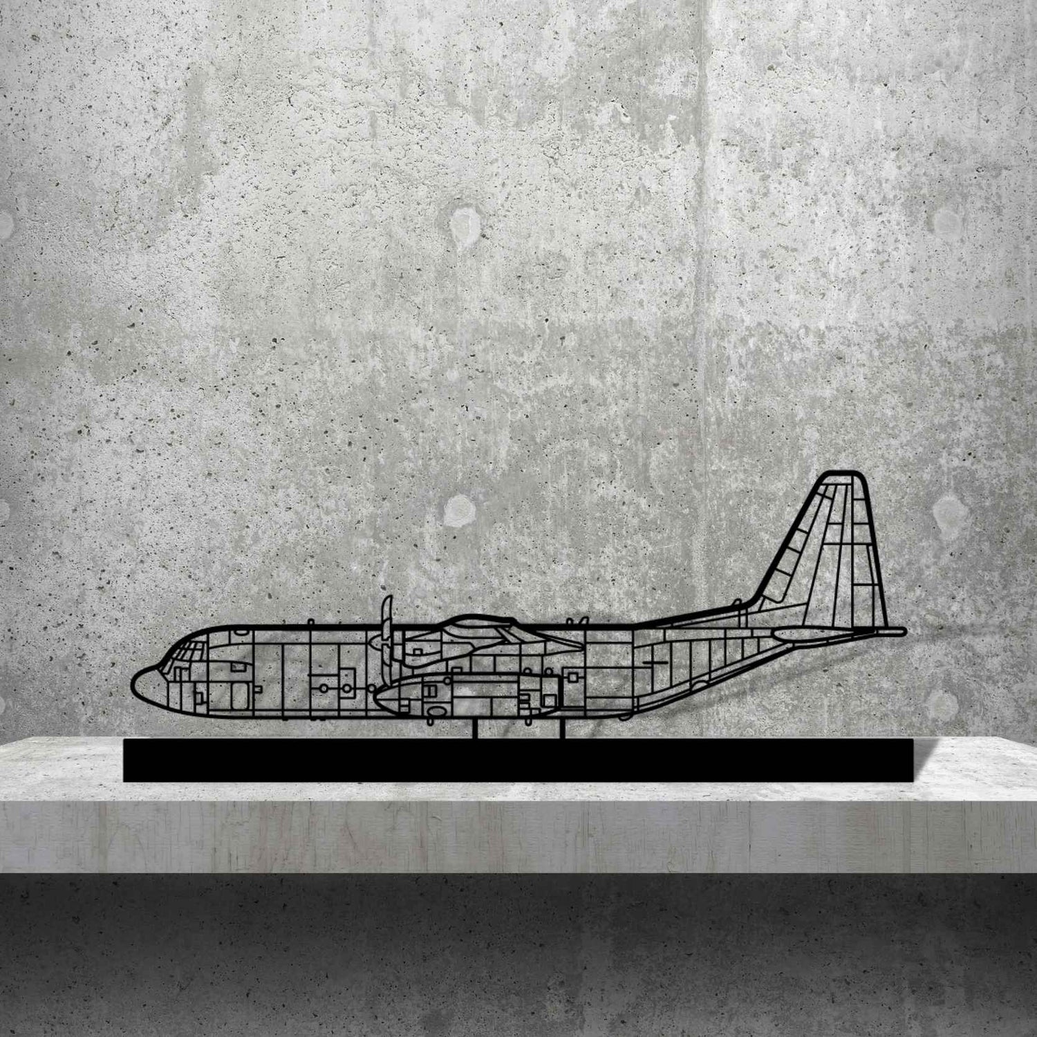 Décoration murale en métal - C-130 Silhouette aircraftvibes