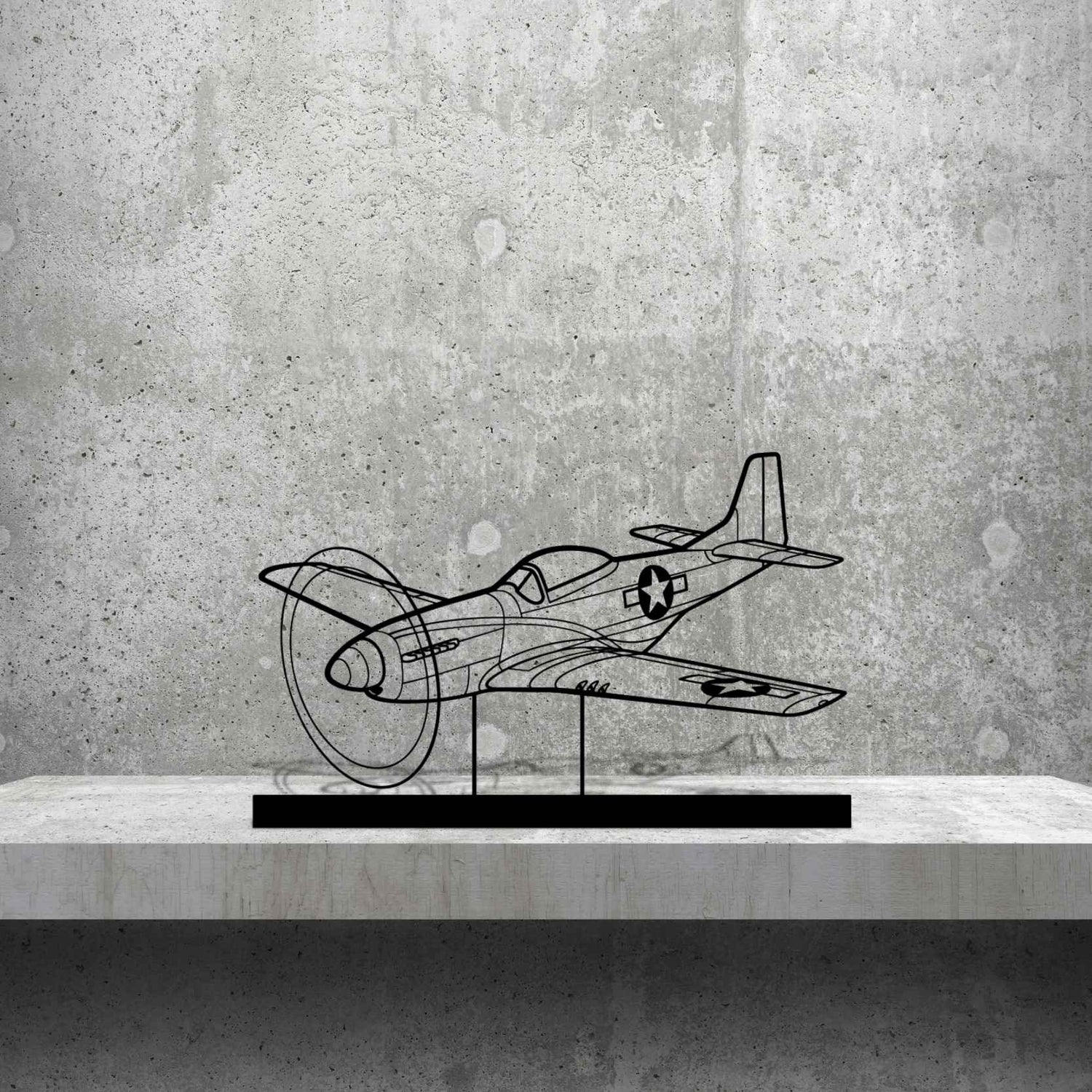 Décoration murale en métal - P-51D Mustang aircraftvibes