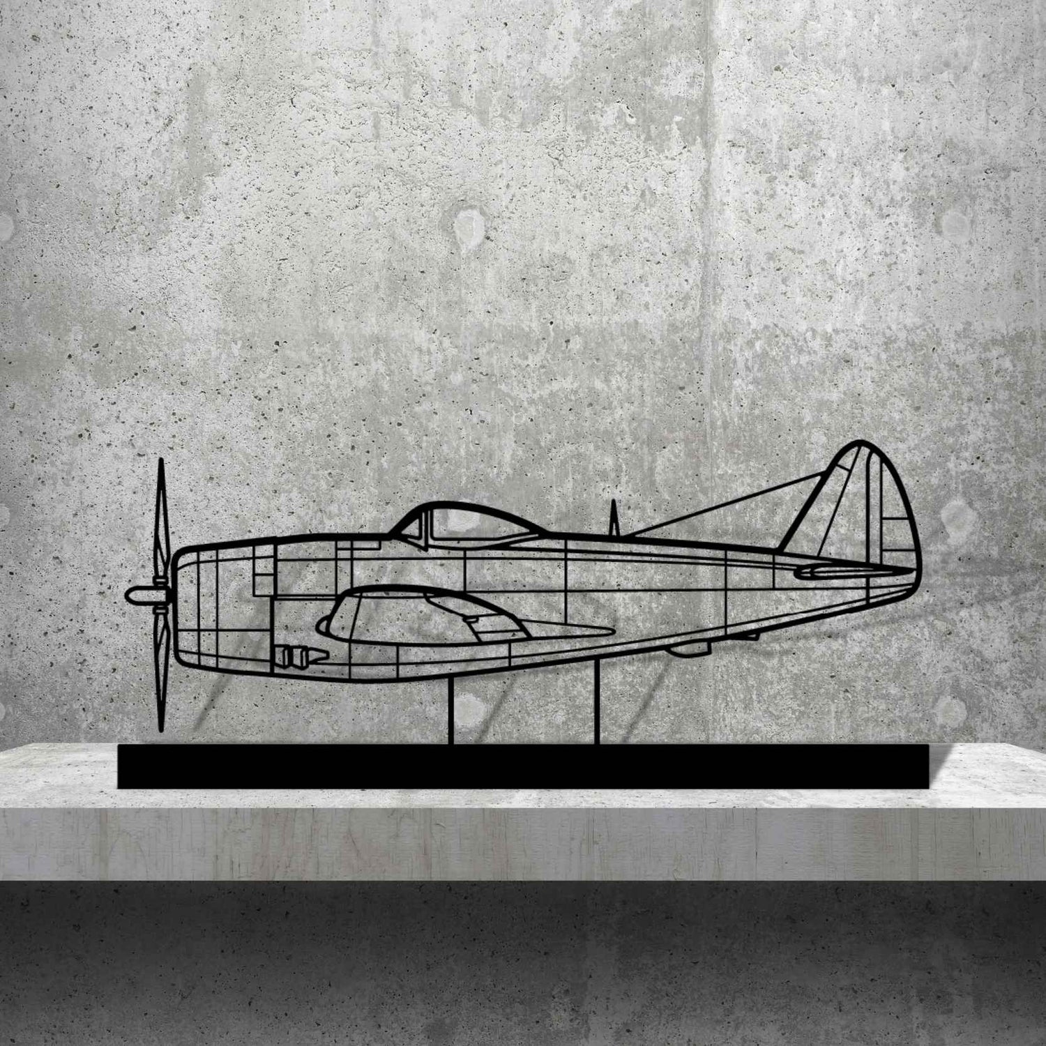 Décoration murale en métal - P-47D Silhouette aircraftvibes