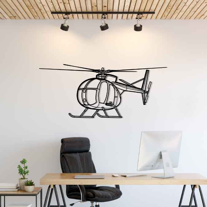 Décoration murale en métal - OH-6 Cayuse aircraftvibes