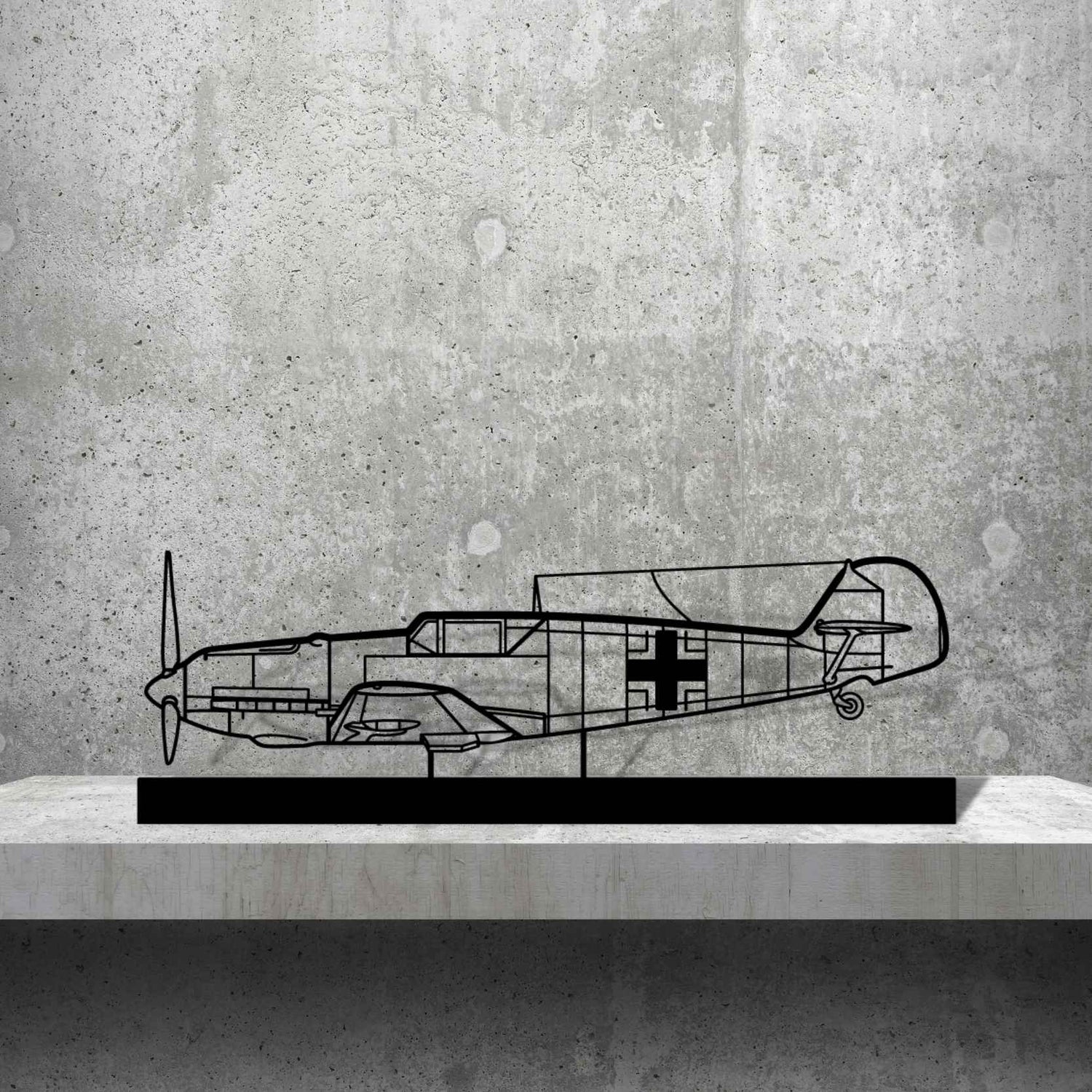 Décoration murale en métal - BF109 Silhouette aircraftvibes