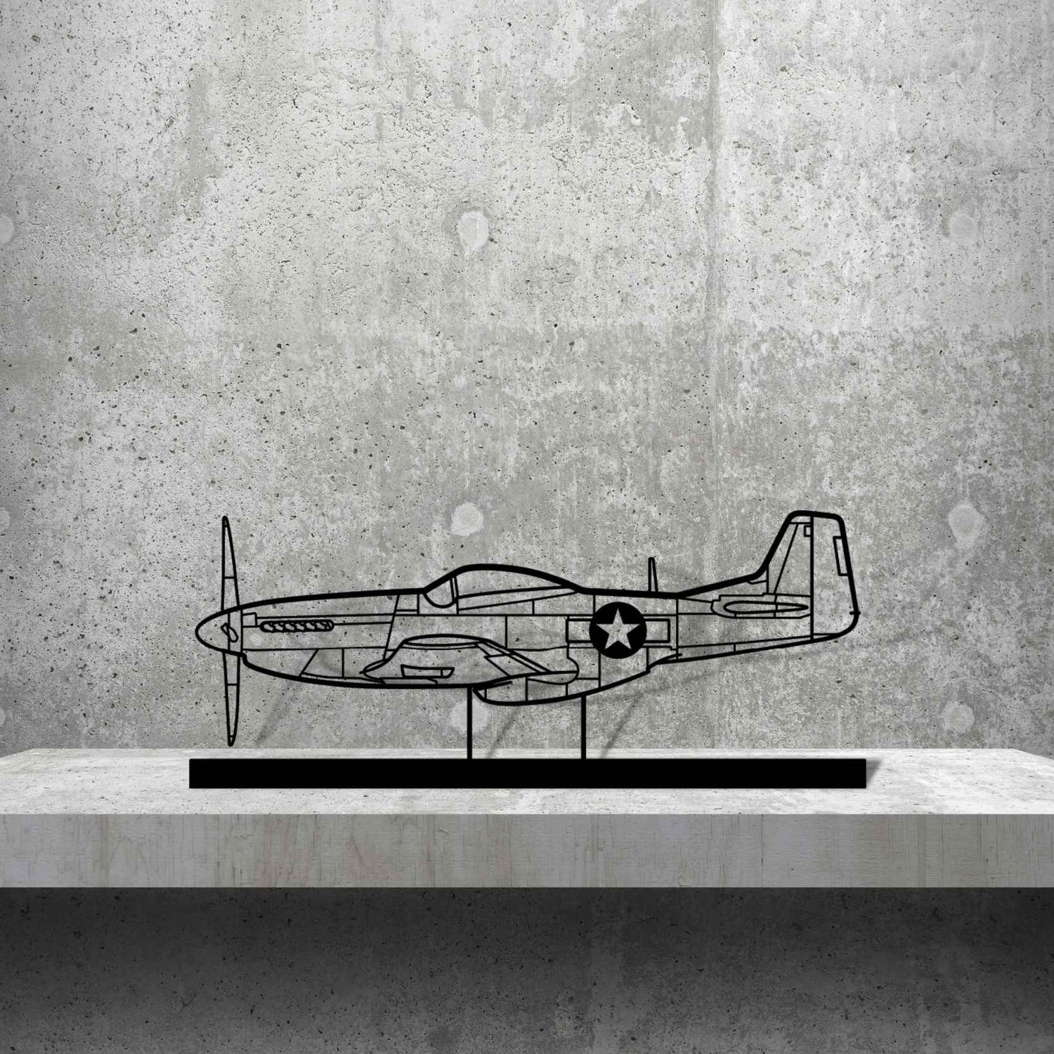 Décoration murale en métal - P-51 Mustang aircraftvibes