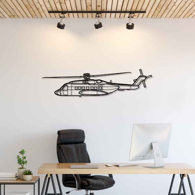 Décoration murale en métal - S-92A Silhouette aircraftvibes