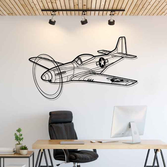 Décoration murale en métal - P-51 Mustang