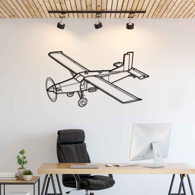 Décoration murale en métal - PC-6 Angle aircraftvibes