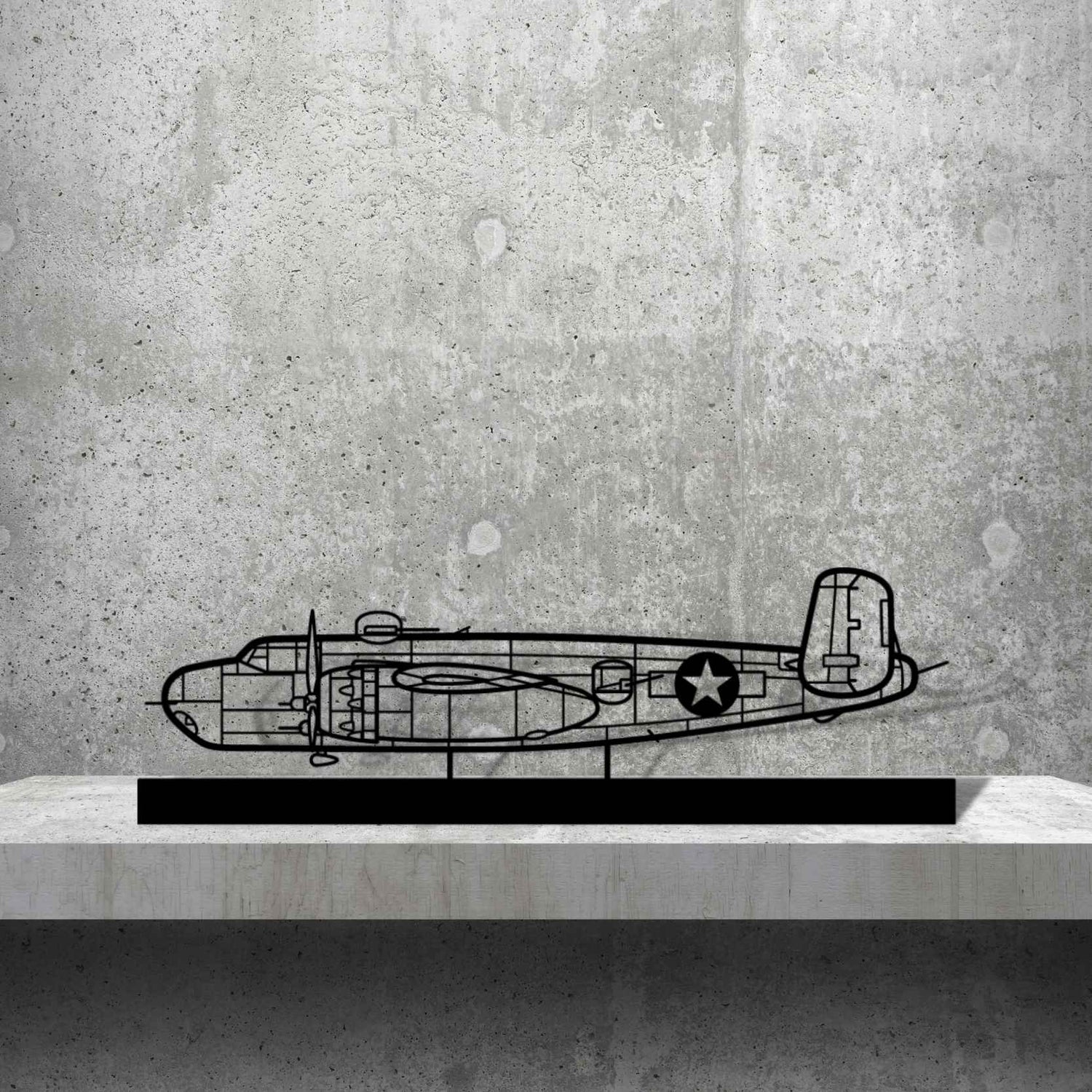 Décoration murale en métal - B-25H Silhouette aircraftvibes