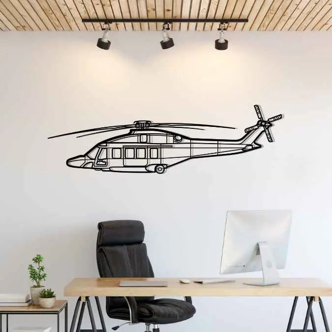 Décoration murale en métal - AW189 Silhouette aircraftvibes
