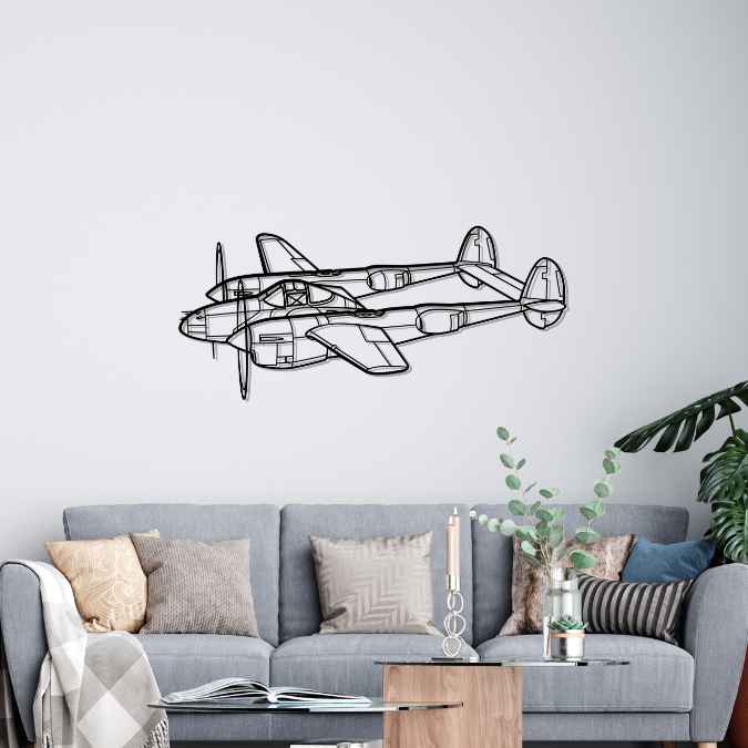 Décoration murale en métal - P-38 Lightning aircraftvibes