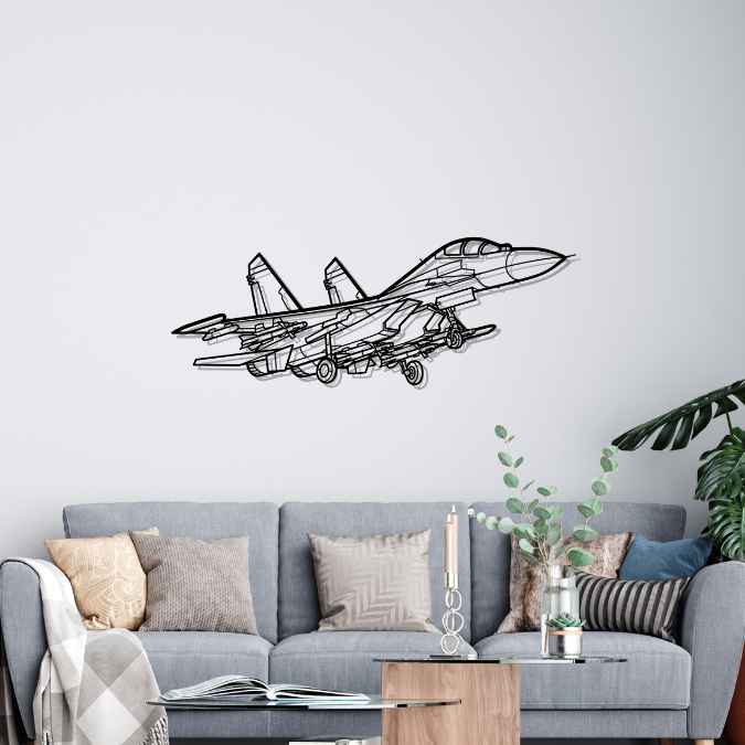 Décoration murale en métal - Su-27 Flanker