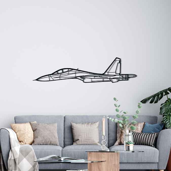 Décoration murale en métal - Su-30SM Silhouette aircraftvibes