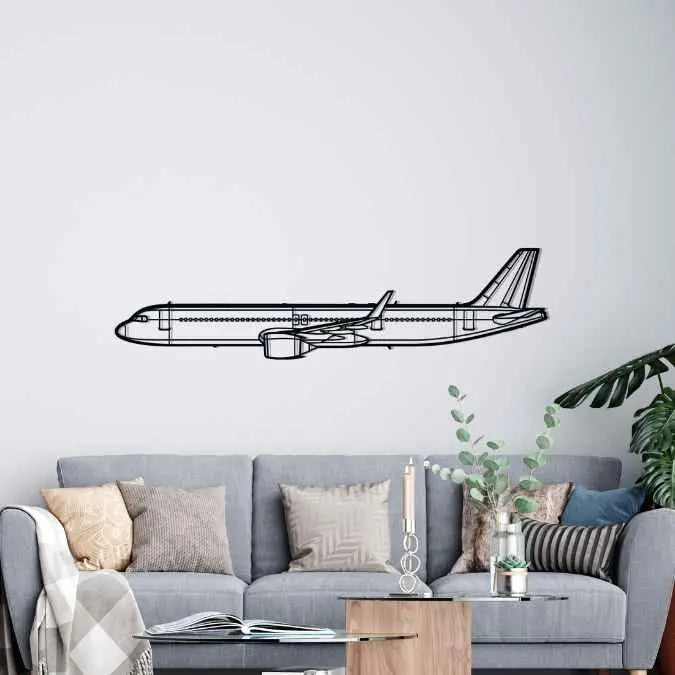 Décoration murale en métal - A321-251NX Silhouette aircraftvibes