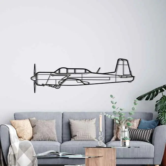 Décoration murale en métal - CJ6 Silhouette aircraftvibes