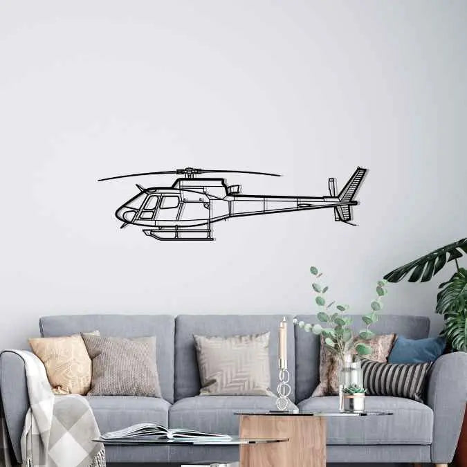 Décoration murale en métal - AS350B-3 Silhouette aircraftvibes