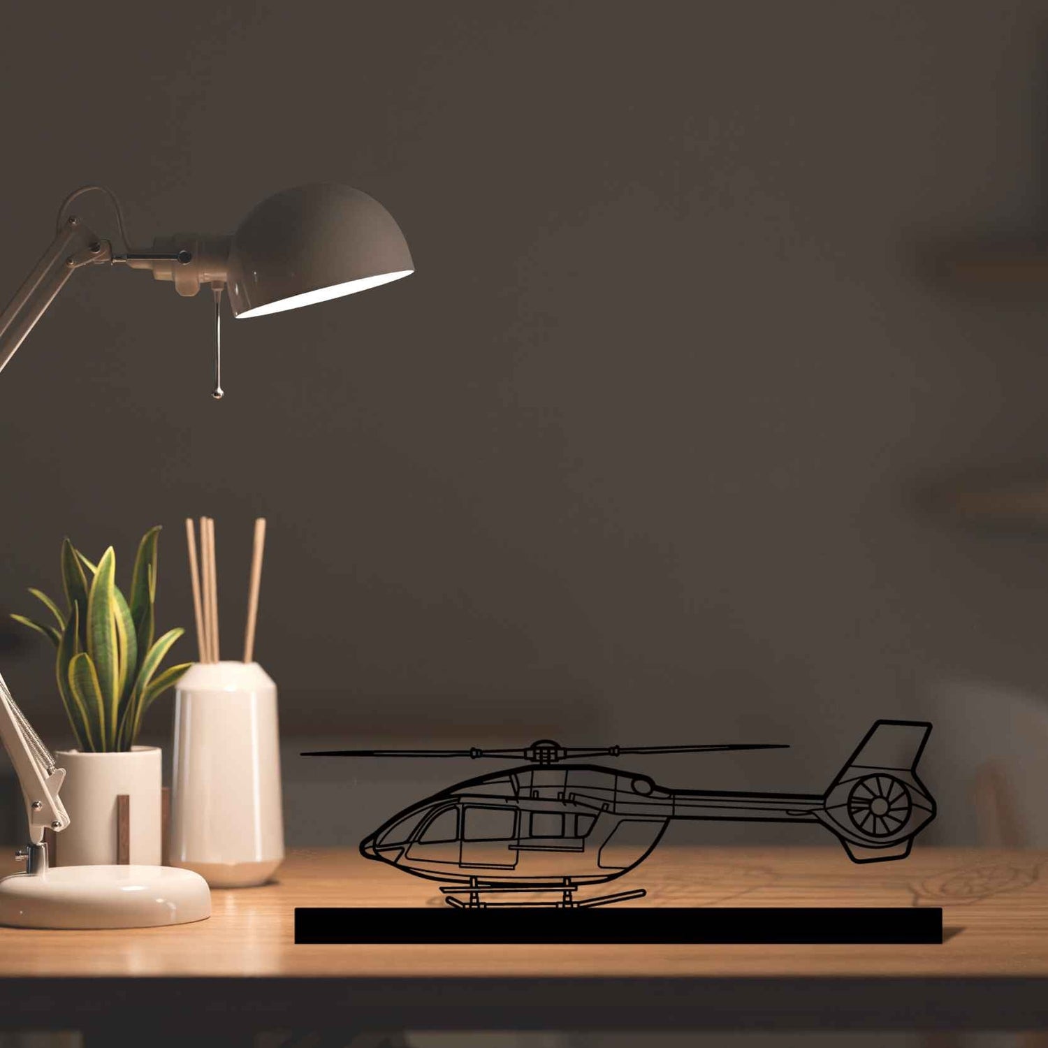 Décoration murale en métal - H145 Silhouette aircraftvibes
