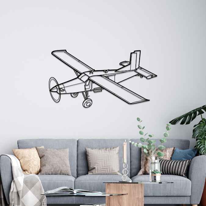 Décoration murale en métal - PC-6 Angle aircraftvibes