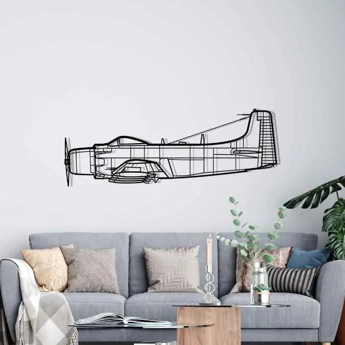 Décoration murale en métal - A-1H Skyraider aircraftvibes
