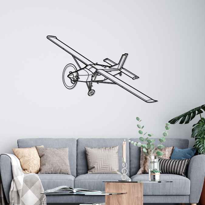 Décoration murale en métal - PC-6 Front aircraftvibes