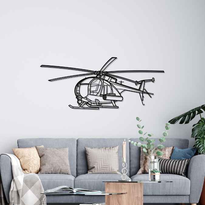 Décoration murale en métal - MH-6 Little aircraftvibes