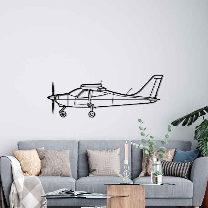 Décoration murale en métal - P2008JC Silhouette aircraftvibes