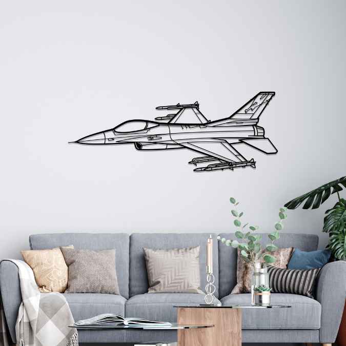 Décoration murale en métal - F-16C Fighting aircraftvibes