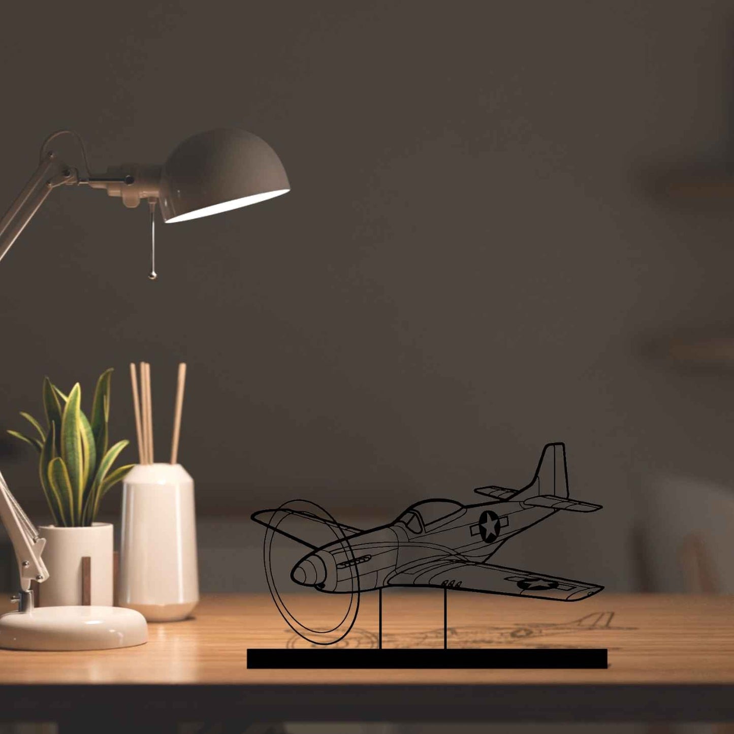 Décoration murale en métal - P-51D Mustang