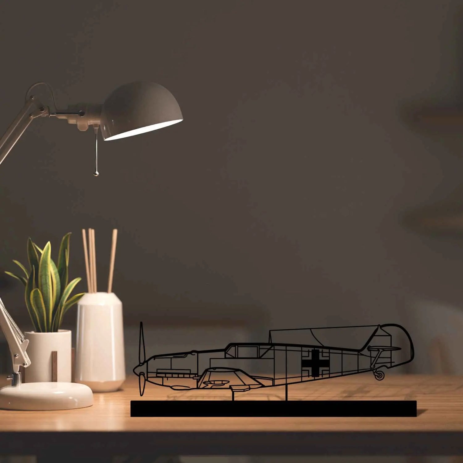 Décoration murale en métal - BF109 Silhouette aircraftvibes