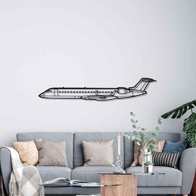 Décoration murale en métal - CRJ550 Silhouette aircraftvibes